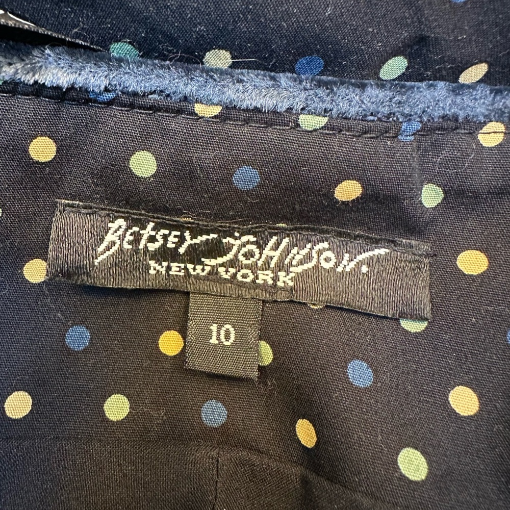 Vintage Betsey Johnson 90s Silk Bow Polka Dot Pinup Rockabilly Dress Size 10 M - Picture 13 of 15
